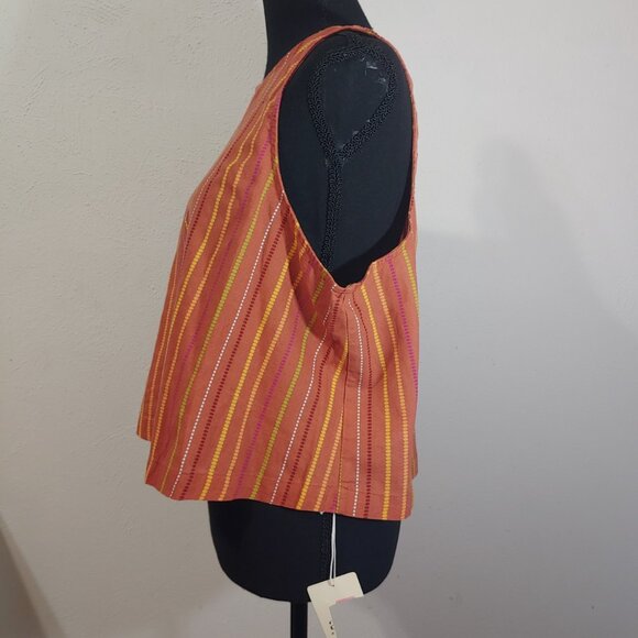 A.n.a. Cropped Tank Tops Cotton Double Gauze and Cotton/Linen Blend Set of 2 - Picture 6 of 12